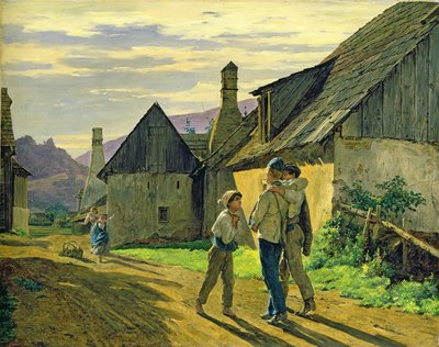 Coming home from the war, 1859 by Ferdinand Georg Waldmuller